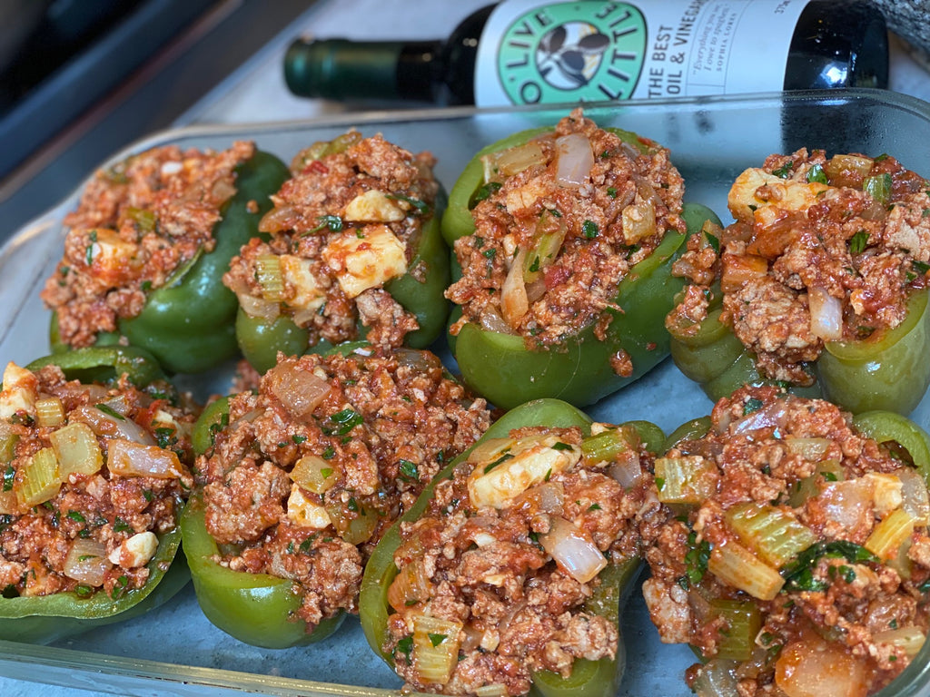 Delicious stuffed green peppers without rice or pasta